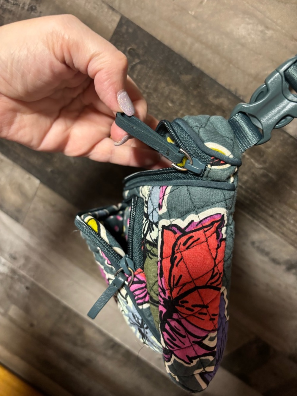 Vera Bradley Quilted Floral Crossbody Bag Falling Flower Design - Picture 8 of 13